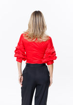 Red Satin Clare Top