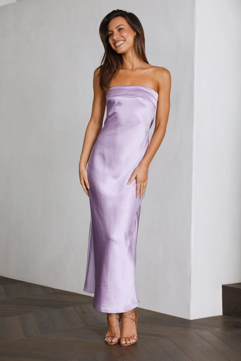 Lila Satin Dress